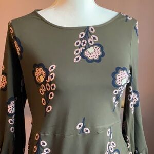 Boden green floral dress 8